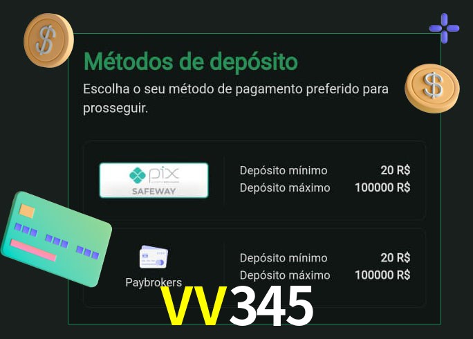 O cassino VV345 oferece uma grande variedade de métodos de pagamento